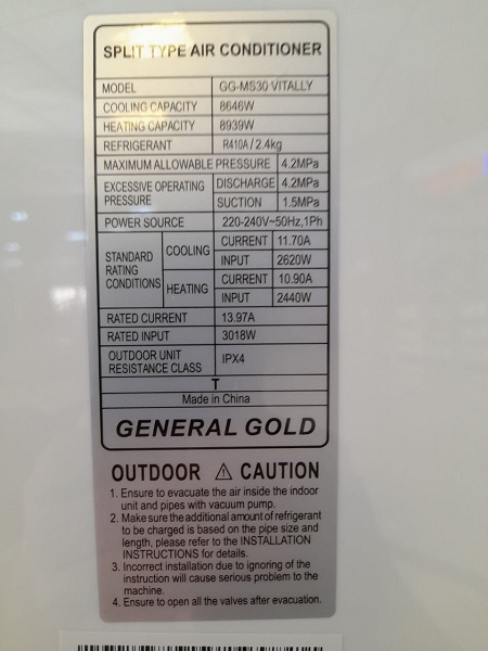 کولر گازی 30000 جنرال گلد ویتالی GG-S30 در بانه 24 خرید و قیمت