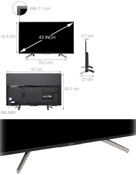 مشخصات تلویزیون هوشمند سونی 49W800G بانه